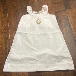 Grace & James embroidered bird dress floral trim white size 7 NWOT